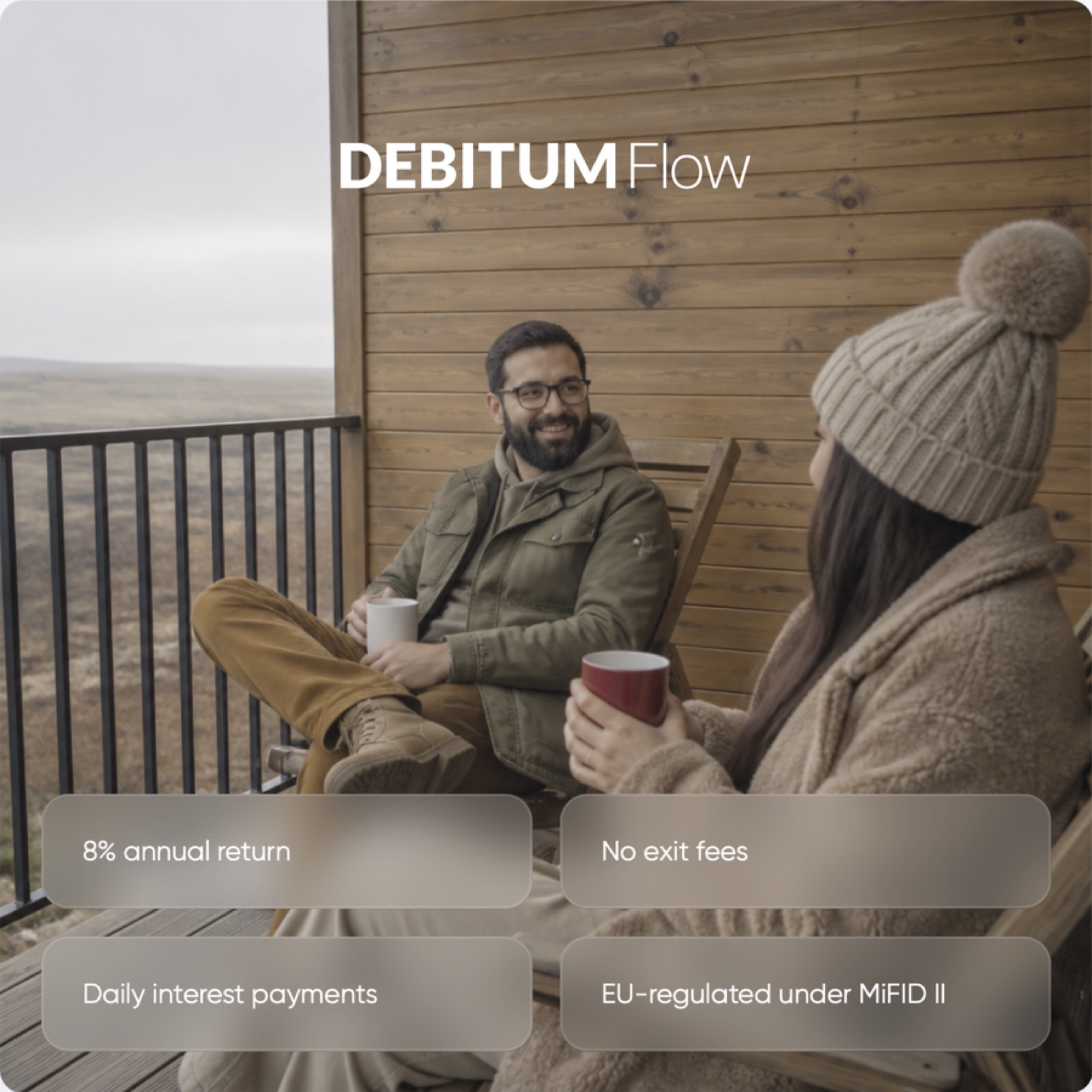 Debitum Flow: 8% annual return, no exit fees, daily interest payments and EU-regulated under MiFID II