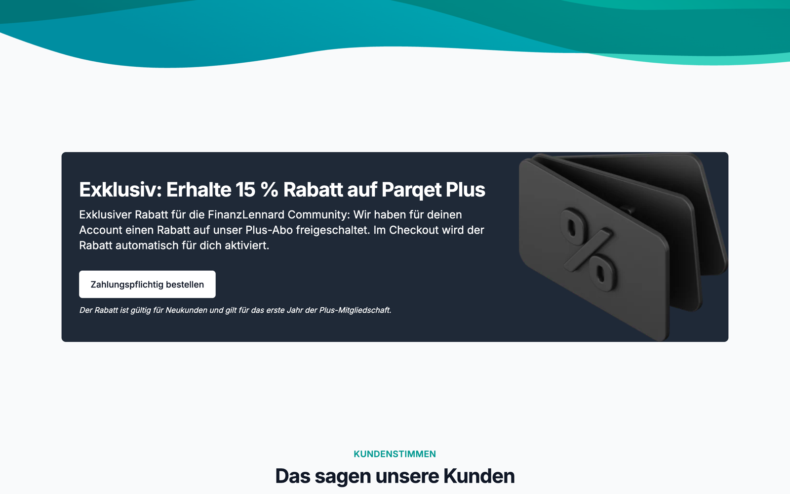 Exklusiver 15 % Rabatt auf Parqet Plus für die FinanzLennard Community